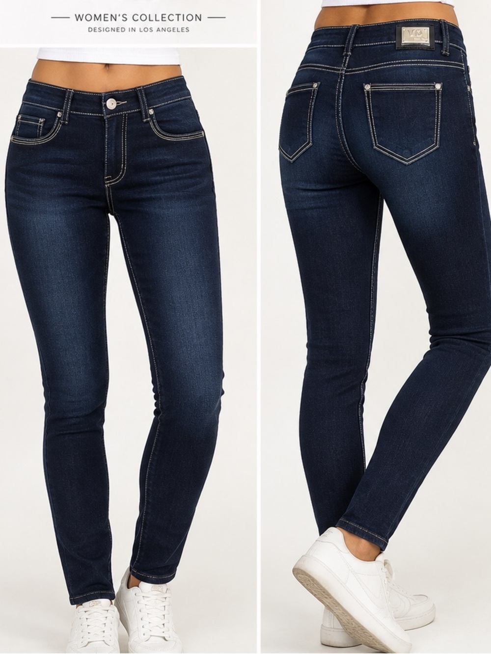 NWT VO Jeans Dark Wash Contrast Stitch Skinny Jeans Size 7 Y2K